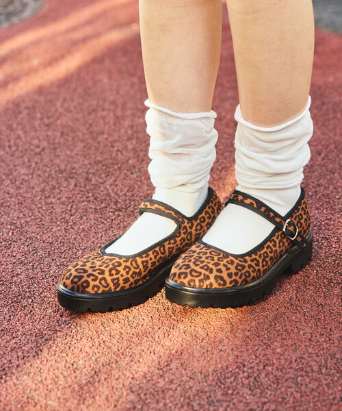 FREAK'S STORE(フリークスストア)の「晴雨兼用 チャンキー メリージェーン/ストラップ付 フラットシューズ(バレエシューズ・レディース・シルバー/その他/ブラック/レオパード/その他2・36/35/39/38/37)」の9枚目の写真