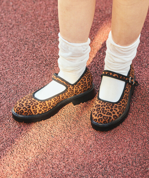 FREAK'S STORE(フリークスストア)の「晴雨兼用 チャンキー メリージェーン/ストラップ付 フラットシューズ(バレエシューズ・レディース・シルバー/その他/ブラック/レオパード/その他2・36/35/39/38/37)」の11枚目の写真