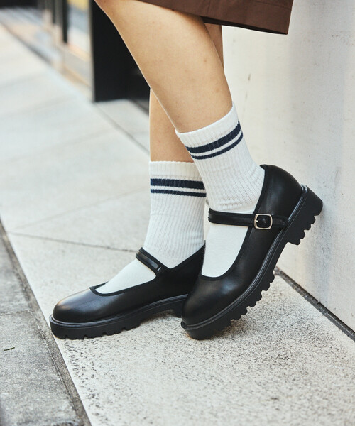 FREAK'S STORE(フリークスストア)の「晴雨兼用 チャンキー メリージェーン/ストラップ付 フラットシューズ(バレエシューズ・レディース・シルバー/その他/ブラック/レオパード/その他2・36/35/39/38/37)」の13枚目の写真