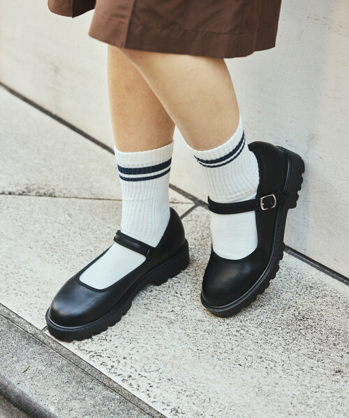 FREAK'S STORE(フリークスストア)の「晴雨兼用 チャンキー メリージェーン/ストラップ付 フラットシューズ(バレエシューズ・レディース・シルバー/その他/ブラック/レオパード/その他2・36/35/39/38/37)」の14枚目の写真