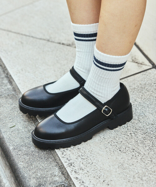 FREAK'S STORE(フリークスストア)の「晴雨兼用 チャンキー メリージェーン/ストラップ付 フラットシューズ(バレエシューズ・レディース・シルバー/その他/ブラック/レオパード/その他2・36/35/39/38/37)」の15枚目の写真