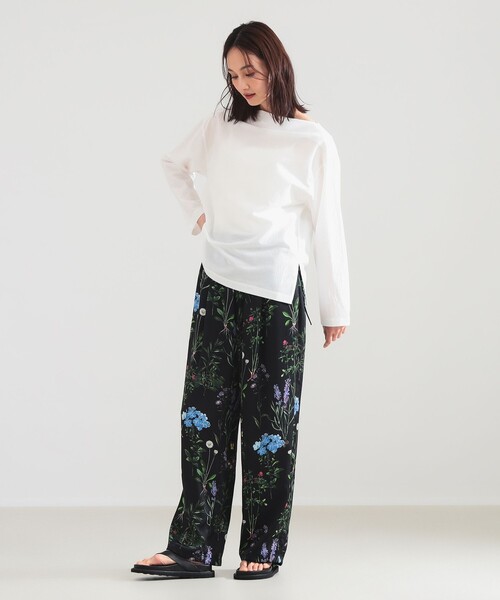 Demi-Luxe BEAMS(デミルクス ビームス)の「【6/11値下げ】ボートネック ロングスリーブ カットソー(Tシャツ/カットソー・レディース・ブラック/イエロー系その他2/ホワイト・ONE SIZE)」の5枚目の写真