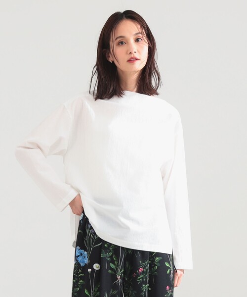 Demi-Luxe BEAMS(デミルクス ビームス)の「【6/11値下げ】ボートネック ロングスリーブ カットソー(Tシャツ/カットソー・レディース・ブラック/イエロー系その他2/ホワイト・ONE SIZE)」の7枚目の写真