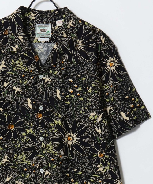 Levi's(リーバイス)の「Levi's/リーバイス SUNSET NO POCKET CAMP SHIRT/オーバーサイズ サンセット キャンプシャツ/総柄 アロハシャツ/オープンカラーシャツ/レディース メンズ(シャツ/ブラウス・メンズ・ホワイト/ブラック系その他/オートミール/ブラック/ベージュ系その他/ホワイト系その他・M/L/XL)」の4枚目の写真