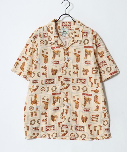 Levi's(リーバイス)の「Levi's/リーバイス SUNSET NO POCKET CAMP SHIRT/オーバーサイズ サンセット キャンプシャツ/総柄 アロハシャツ/オープンカラーシャツ/レディース メンズ(シャツ/ブラウス・メンズ・ホワイト/ブラック系その他/オートミール/ブラック/ベージュ系その他/ホワイト系その他・M/L/XL)」の9枚目の写真
