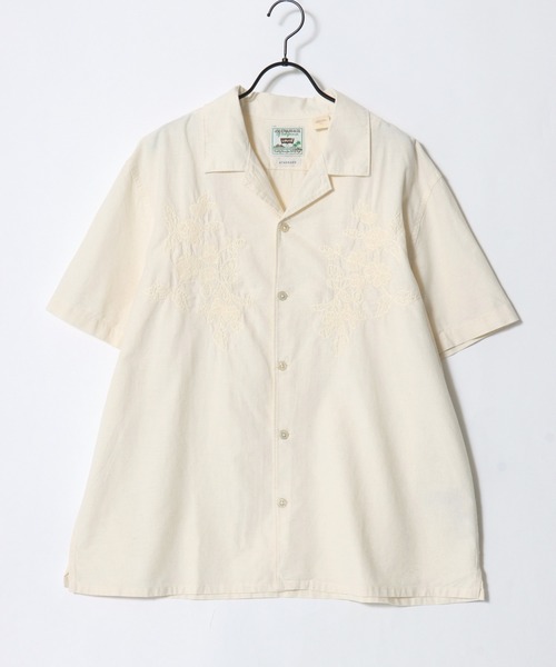 Levi's(リーバイス)の「Levi's/リーバイス SUNSET NO POCKET CAMP SHIRT/オーバーサイズ サンセット キャンプシャツ/総柄 アロハシャツ/オープンカラーシャツ/レディース メンズ(シャツ/ブラウス・メンズ・ホワイト/ブラック系その他/オートミール/ブラック/ベージュ系その他/ホワイト系その他・M/L/XL)」の15枚目の写真