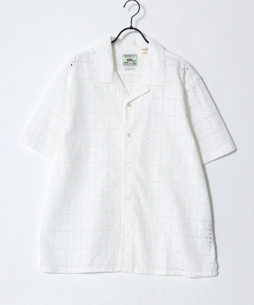 Levi's(リーバイス)の「Levi's/リーバイス SUNSET NO POCKET CAMP SHIRT/オーバーサイズ サンセット キャンプシャツ/総柄 アロハシャツ/オープンカラーシャツ/レディース メンズ(シャツ/ブラウス・メンズ・ホワイト/ブラック系その他/オートミール/ブラック/ベージュ系その他/ホワイト系その他・M/L/XL)」の7枚目の写真