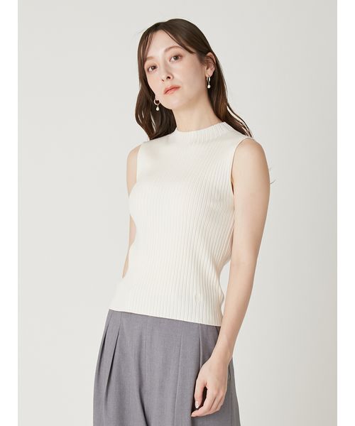 FRAY I.D（フレイアイディー）の「シルクブレンドハイネックノースリリブニット／ウォッシャブル（ニット/セーター・レディース・アイボリー/グリーン/ピンク/ネイビー・F）」の5枚目の写真