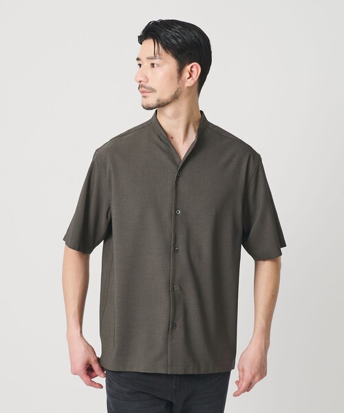 BEAUTY&YOUTH UNITED ARROWS(ビューティーアンドユースユナイテッドアローズ)の「【WEB限定 WARDROBE SMART】 Reflax スキッパー シャツ(シャツ/ブラウス・メンズ・ブラック/ベージュ/ダークグレー・XL/L/M/S)」の7枚目の写真