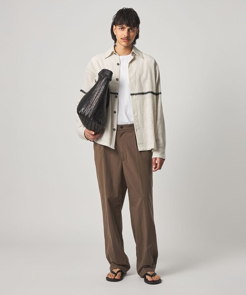 Steven Alan＞ ナイロン オックス アウト ワンプリーツ スラックス