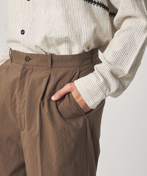 Steven Alan＞ ナイロン オックス アウト ワンプリーツ スラックス