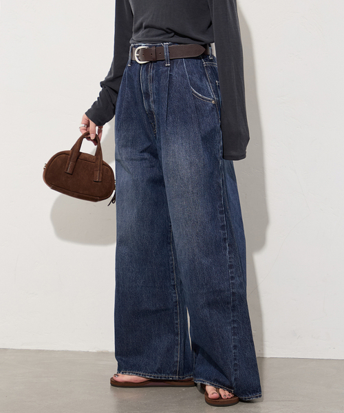 JOURNAL STANDARD（ジャーナルスタンダード）の「《追加》2タックワイドデニムパンツ（デニムパンツ・レディース・サックスブルー/ブルー系その他・36/38）」の5枚目の写真