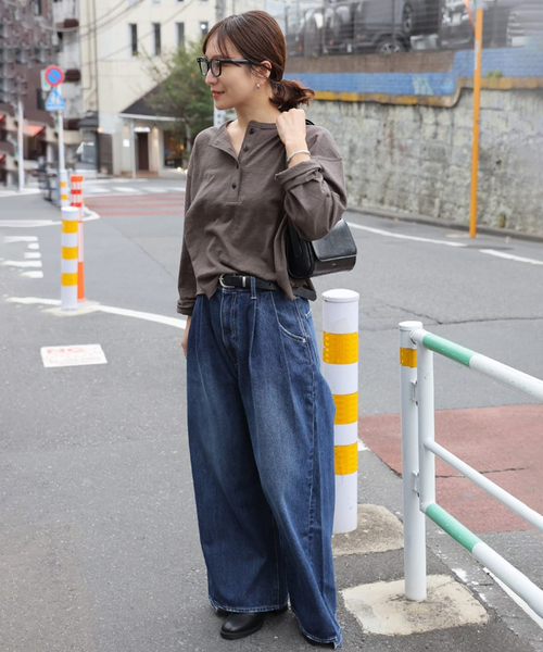 JOURNAL STANDARD（ジャーナルスタンダード）の「《追加》2タックワイドデニムパンツ（デニムパンツ・レディース・サックスブルー/ブルー系その他・36/38）」の10枚目の写真