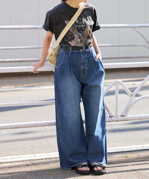 JOURNAL STANDARD（ジャーナルスタンダード）の「《追加》2タックワイドデニムパンツ（デニムパンツ・レディース・サックスブルー/ブルー系その他・36/38）」の11枚目の写真