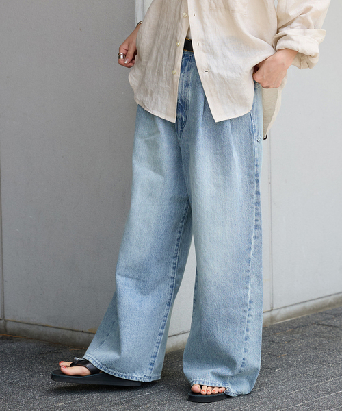 JOURNAL STANDARD（ジャーナルスタンダード）の「《追加》2タックワイドデニムパンツ（デニムパンツ・レディース・サックスブルー/ブルー系その他・36/38）」の17枚目の写真