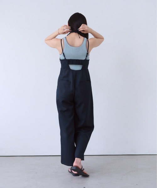 SOYEN(ソイエン)の「2WAYネックストラップデザインワイドロンパース/セットアップ可(つなぎ/オールインワン・レディース・ブラウン/ネイビー・F)」の15枚目の写真