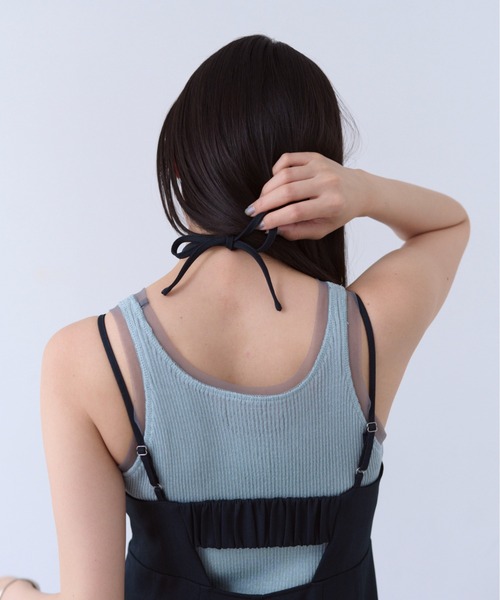 SOYEN(ソイエン)の「2WAYネックストラップデザインワイドロンパース/セットアップ可(つなぎ/オールインワン・レディース・ブラウン/ネイビー・F)」の7枚目の写真