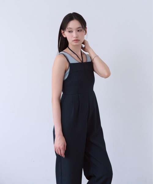 SOYEN(ソイエン)の「2WAYネックストラップデザインワイドロンパース/セットアップ可(つなぎ/オールインワン・レディース・ブラウン/ネイビー・F)」の17枚目の写真