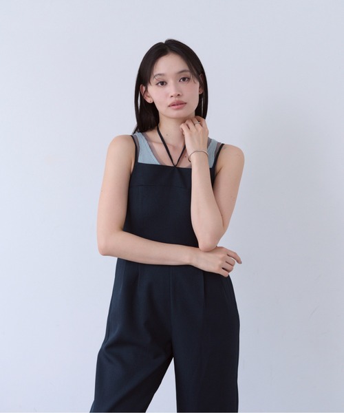 SOYEN(ソイエン)の「2WAYネックストラップデザインワイドロンパース/セットアップ可(つなぎ/オールインワン・レディース・ブラウン/ネイビー・F)」の16枚目の写真