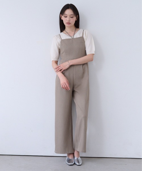 SOYEN(ソイエン)の「2WAYネックストラップデザインワイドロンパース/セットアップ可(つなぎ/オールインワン・レディース・ブラウン/ネイビー・F)」の3枚目の写真