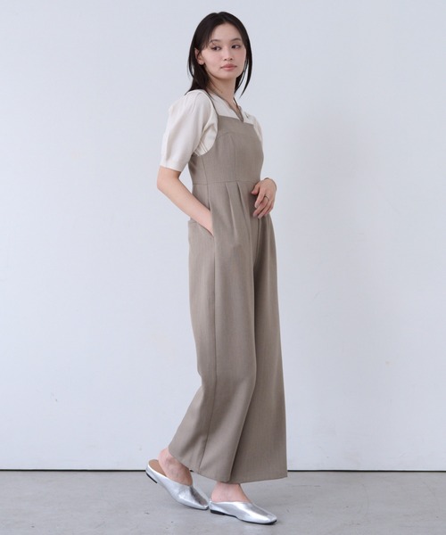 SOYEN(ソイエン)の「2WAYネックストラップデザインワイドロンパース/セットアップ可(つなぎ/オールインワン・レディース・ブラウン/ネイビー・F)」の11枚目の写真