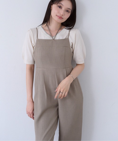 SOYEN(ソイエン)の「2WAYネックストラップデザインワイドロンパース/セットアップ可(つなぎ/オールインワン・レディース・ブラウン/ネイビー・F)」の19枚目の写真