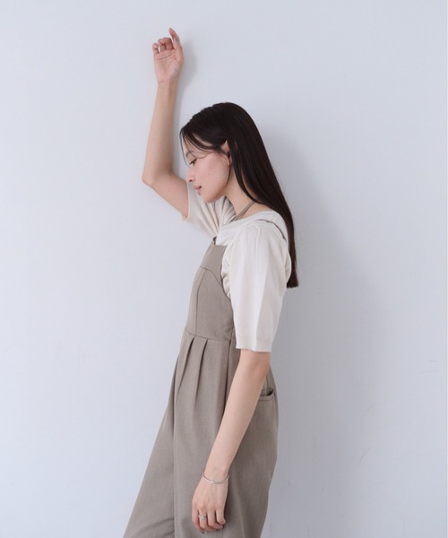 SOYEN(ソイエン)の「2WAYネックストラップデザインワイドロンパース/セットアップ可(つなぎ/オールインワン・レディース・ブラウン/ネイビー・F)」の20枚目の写真