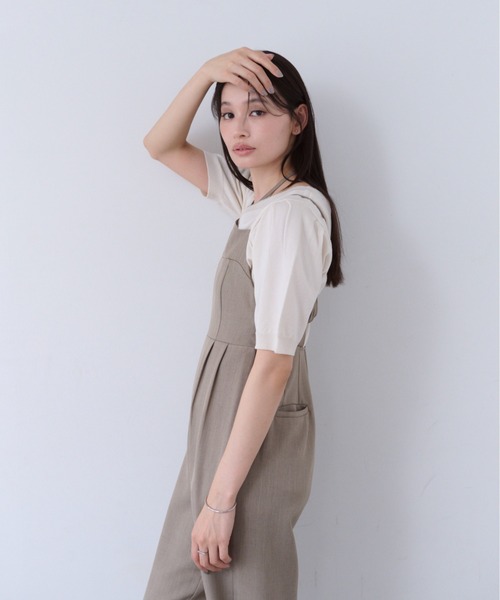 SOYEN(ソイエン)の「2WAYネックストラップデザインワイドロンパース/セットアップ可(つなぎ/オールインワン・レディース・ブラウン/ネイビー・F)」の12枚目の写真
