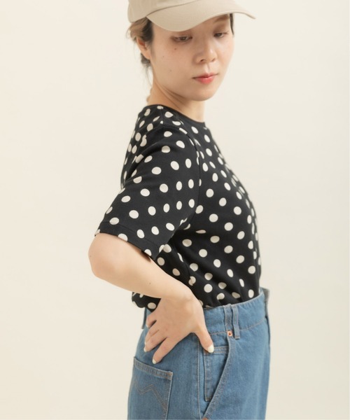 CHILD WOMAN(チャイルドウーマン)の「フライスドットプリント 5分袖プルオーバー(Tシャツ/カットソー・レディース・アイボリー/ブラック・FREE)」の10枚目の写真