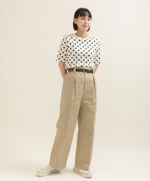 CHILD WOMAN(チャイルドウーマン)の「フライスドットプリント 5分袖プルオーバー(Tシャツ/カットソー・レディース・アイボリー/ブラック・FREE)」の20枚目の写真