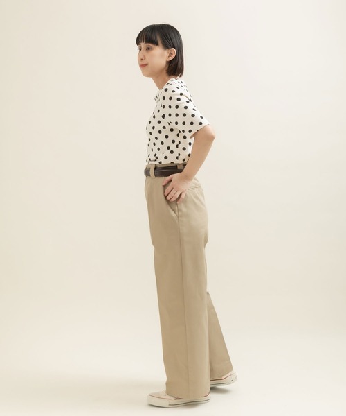 CHILD WOMAN(チャイルドウーマン)の「フライスドットプリント 5分袖プルオーバー(Tシャツ/カットソー・レディース・アイボリー/ブラック・FREE)」の21枚目の写真
