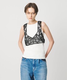<AEWEN MATOPH>レースエンブロイダリービスチェ