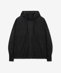 TNGT（ティーエヌジーティー）の「Yoyogi Pleats Hooded Zip-Up (Black) TNJU6E107BK（パーカー）」