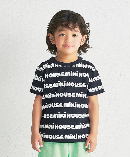 WEB限定】総柄ロゴ半袖Tシャツ（Tシャツ/カットソー）｜MIKI HOUSE 