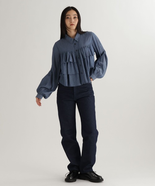 studio CLIP（スタディオクリップ）の「【daily CLIP】段々フリルシャツ（シャツ/ブラウス・レディース・ネイビー/ホワイト/ライトブルー・FREE）」の17枚目の写真