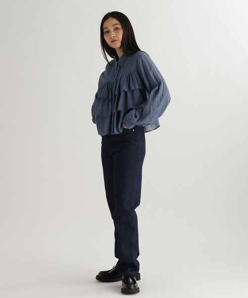 studio CLIP（スタディオクリップ）の「【daily CLIP】段々フリルシャツ（シャツ/ブラウス・レディース・ネイビー/ホワイト/ライトブルー・FREE）」の16枚目の写真