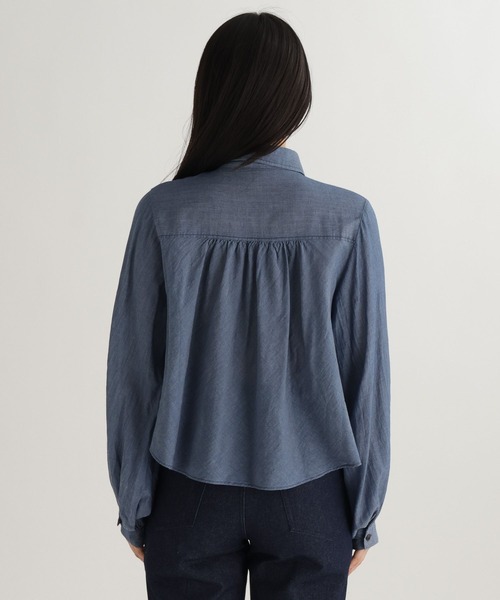 studio CLIP（スタディオクリップ）の「【daily CLIP】段々フリルシャツ（シャツ/ブラウス・レディース・ネイビー/ホワイト/ライトブルー・FREE）」の11枚目の写真