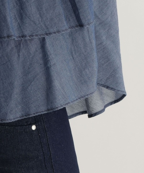 studio CLIP（スタディオクリップ）の「【daily CLIP】段々フリルシャツ（シャツ/ブラウス・レディース・ネイビー/ホワイト/ライトブルー・FREE）」の8枚目の写真