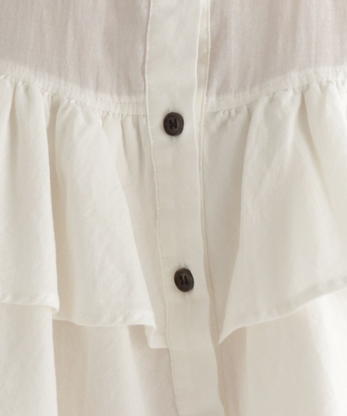 studio CLIP（スタディオクリップ）の「【daily CLIP】段々フリルシャツ（シャツ/ブラウス・レディース・ネイビー/ホワイト/ライトブルー・FREE）」の6枚目の写真