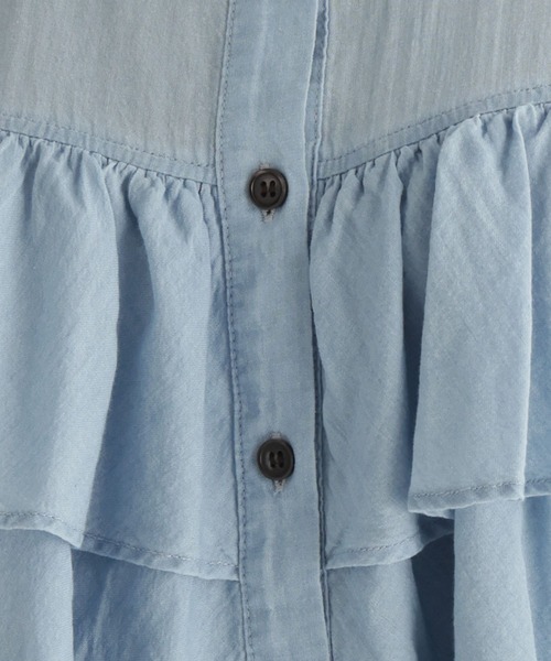 studio CLIP（スタディオクリップ）の「【daily CLIP】段々フリルシャツ（シャツ/ブラウス・レディース・ネイビー/ホワイト/ライトブルー・FREE）」の5枚目の写真