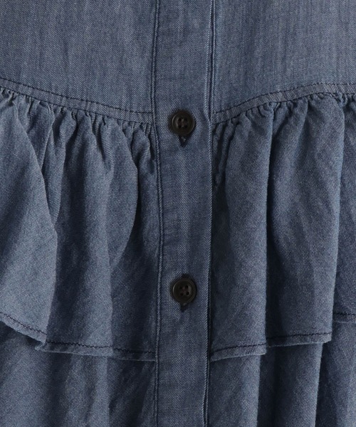 studio CLIP（スタディオクリップ）の「【daily CLIP】段々フリルシャツ（シャツ/ブラウス・レディース・ネイビー/ホワイト/ライトブルー・FREE）」の4枚目の写真