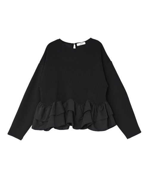 MEISM（ミズム）の「[2026S/S COLLECTION][MEISM by Re:EDIT]ダンボールスウェットウェーブフリル切替プルオーバー（スウェット・レディース・ホワイト/ブラック/グレー・LARGE/MEDIUM）」の22枚目の写真