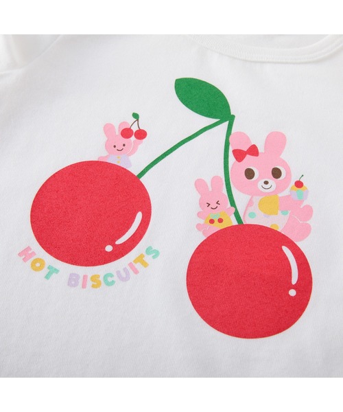 HOT BISCUITS(ホットビスケッツ)の「キャビット×さくらんぼ 半袖Tシャツ(Tシャツ/カットソー・キッズ・ホワイト・120cm/110cm/100cm/90cm/80cm)」の8枚目の写真