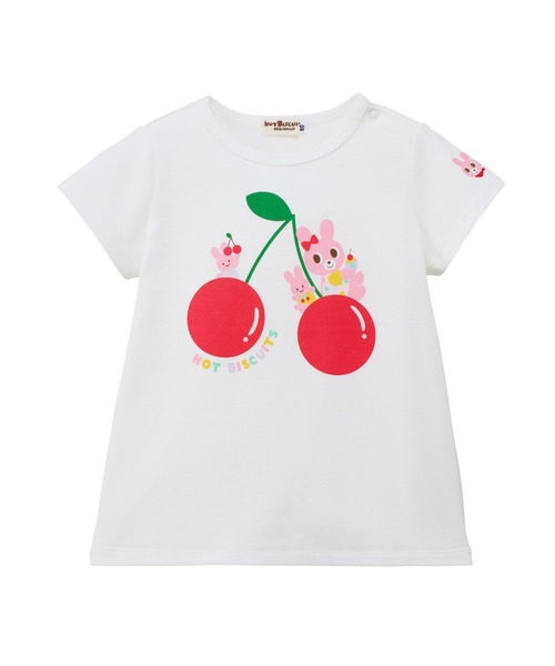 HOT BISCUITS(ホットビスケッツ)の「キャビット×さくらんぼ 半袖Tシャツ(Tシャツ/カットソー・キッズ・ホワイト・120cm/110cm/100cm/90cm/80cm)」の6枚目の写真