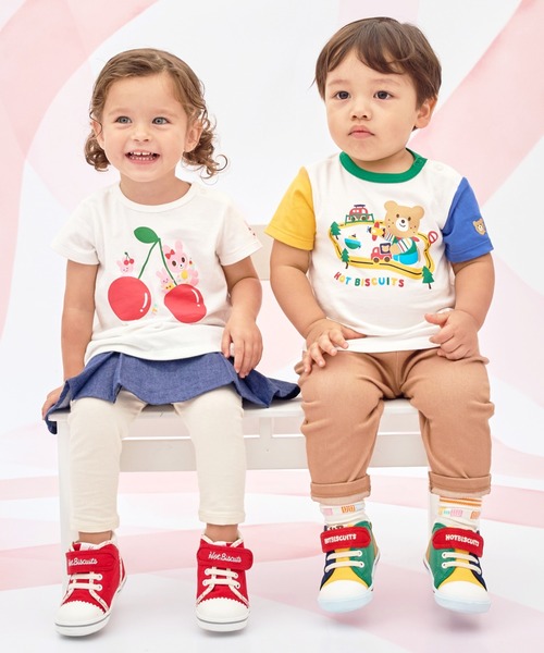 HOT BISCUITS(ホットビスケッツ)の「キャビット×さくらんぼ 半袖Tシャツ(Tシャツ/カットソー・キッズ・ホワイト・120cm/110cm/100cm/90cm/80cm)」の4枚目の写真