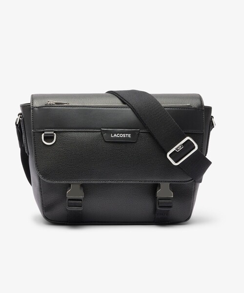 LACOSTE(ラコステ)の「オシアン レザーフラップ ショルダーバッグ(ショルダーバッグ・メンズ・グレー/ブラック・FREE)」の1枚目の写真
