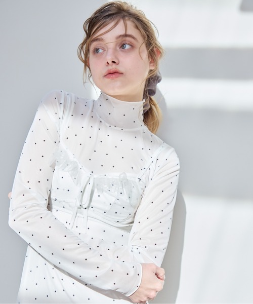 etre loin(エトルワン)の「Tulle print dress & bra(ドレス・レディース・アイボリー/ブラック/ホワイト・M)」の2枚目の写真