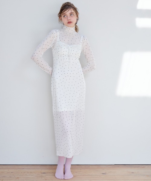 etre loin(エトルワン)の「Tulle print dress & bra(ドレス・レディース・アイボリー/ブラック/ホワイト・M)」の15枚目の写真