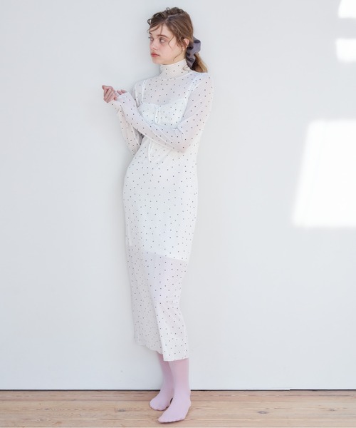 etre loin(エトルワン)の「Tulle print dress & bra(ドレス・レディース・アイボリー/ブラック/ホワイト・M)」の16枚目の写真