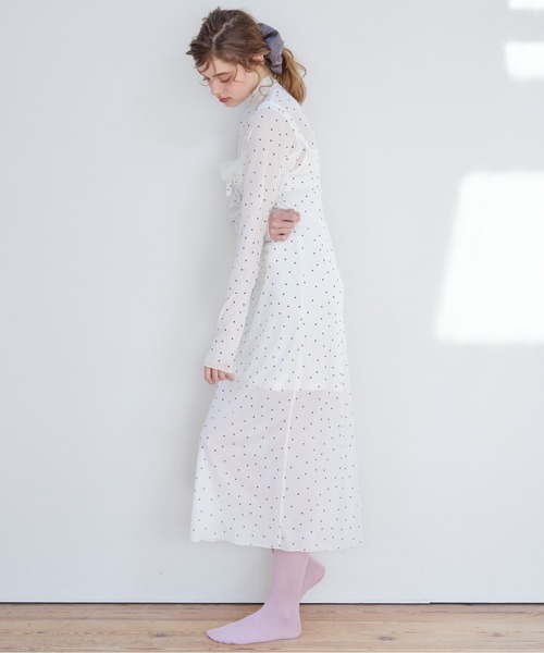 etre loin(エトルワン)の「Tulle print dress & bra(ドレス・レディース・アイボリー/ブラック/ホワイト・M)」の17枚目の写真